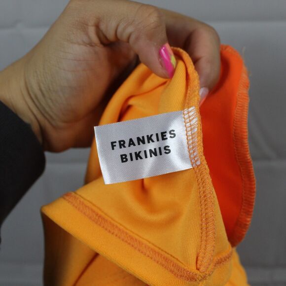 Frankies Bikinis Shorts Womens Small Morgan Terry High Rise Sundown Orange Beach - Picture 9 of 13